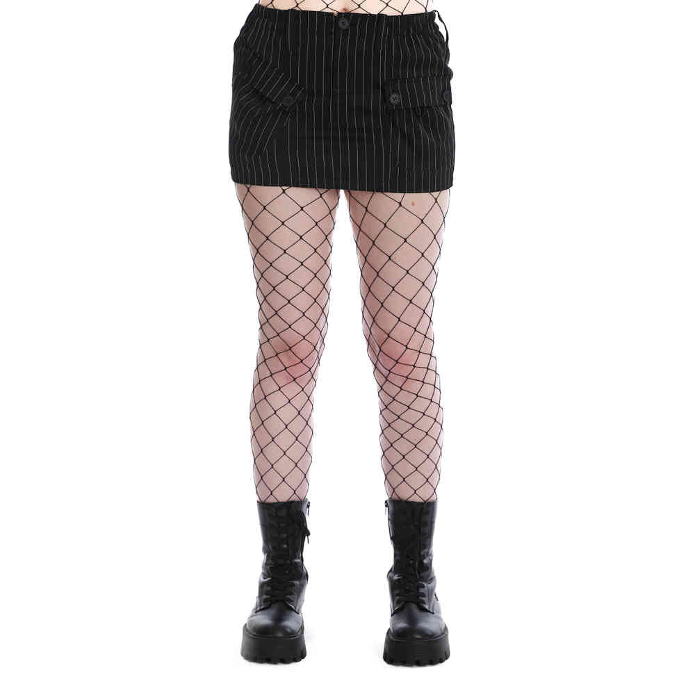 Banned - Eudora Pinstripe Courte Jupe - Noir